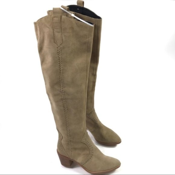 Rebecca Minkoff Women’s Tan Tall Block Heel Boots Size 6M New